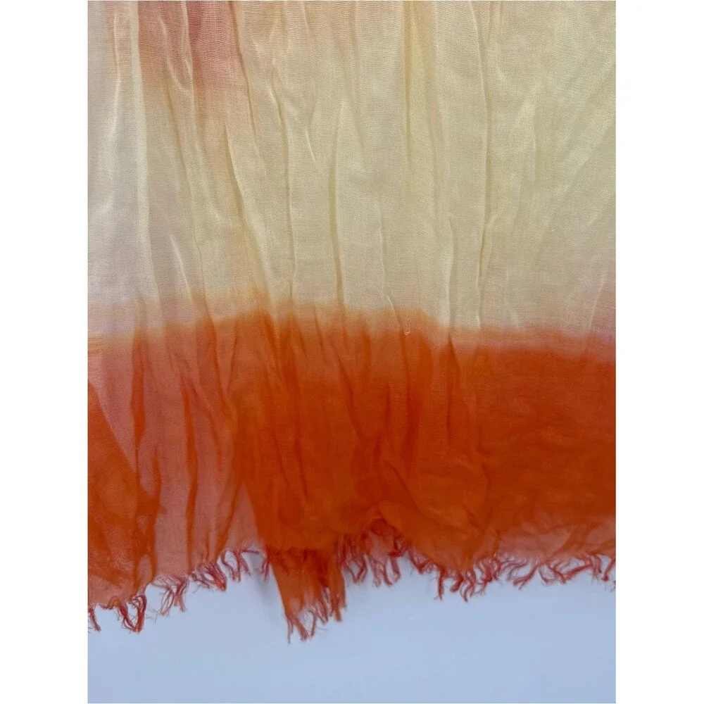 Unbranded Orange Ombre Scarf Accessory Overlay Shawl Fringe Boho Beach
